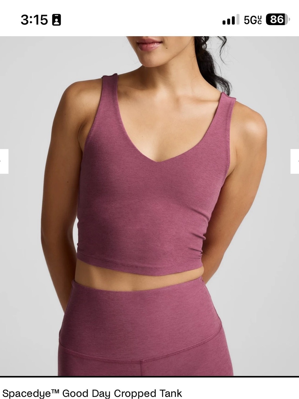 beyond yoga Good Day Cropped Tank - Hot pink S